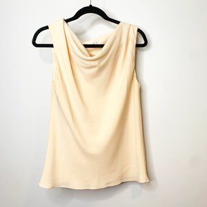 MM Lafleur Womens Cream The Sloane Sleeveless Draped Neck Blouse Top Size XL
